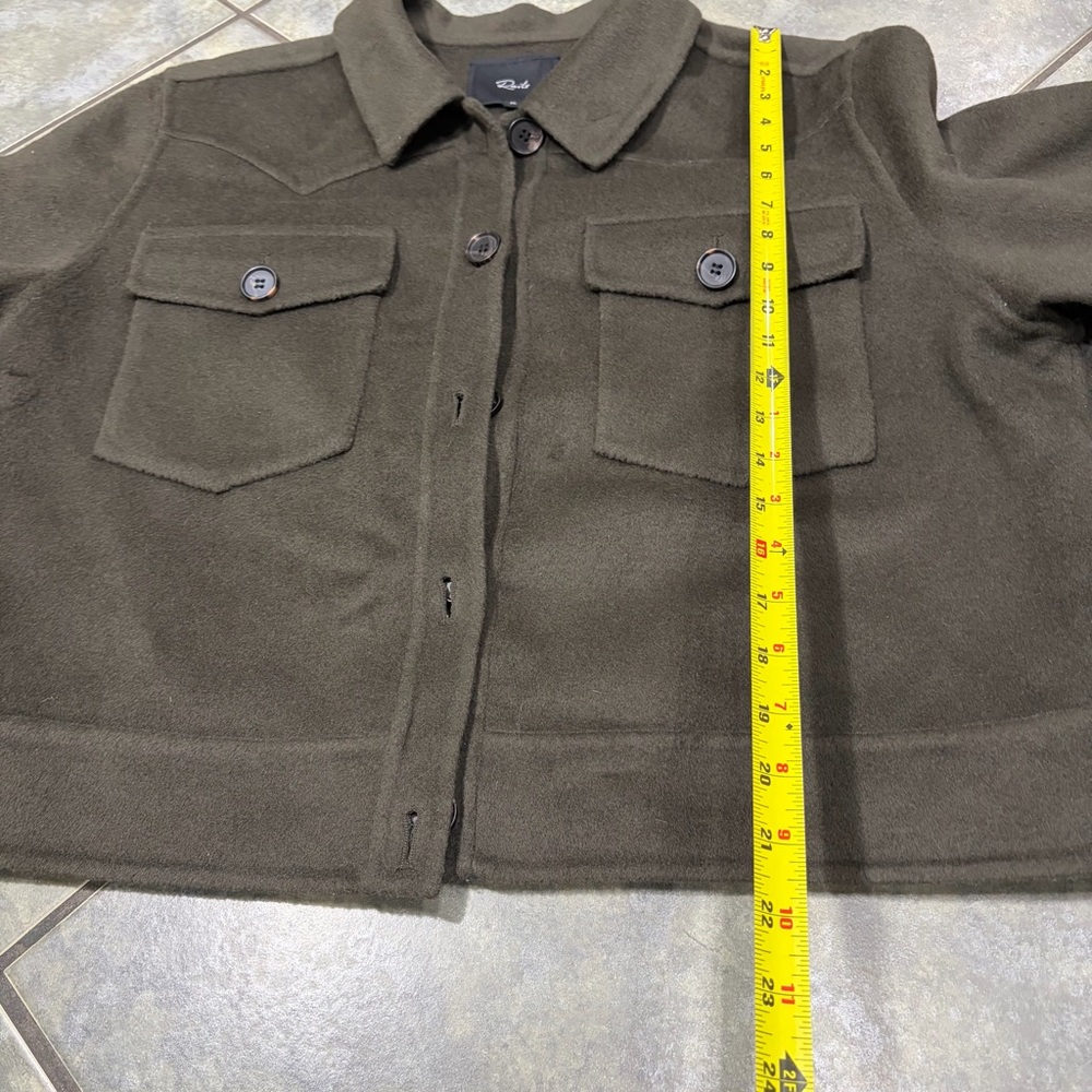Rails Women’s Easton Wool Blend Olive Cropped Shacket Sz XL Casual Preppy Party - Picture 12 of 13